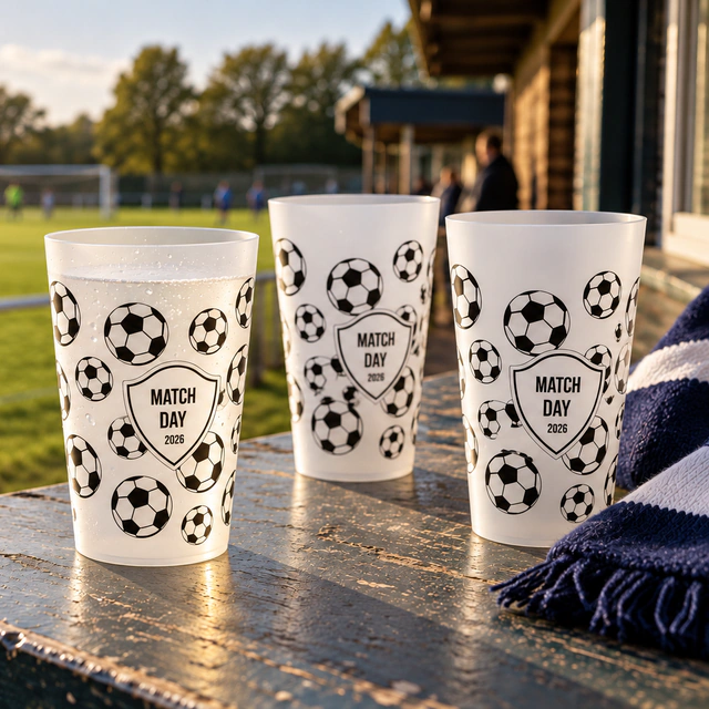 Personalised ECO 30 cups for sport & leisure in an event setting