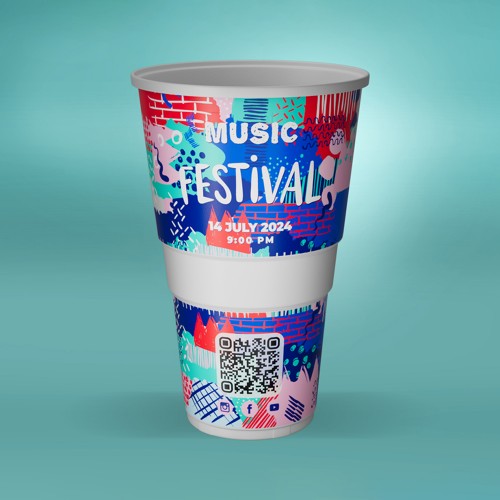 Full-Colour Custom Printed Bio Plastic Free Reusable Pint Cups