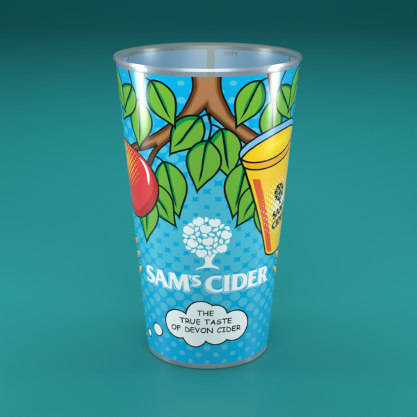 Pint to Line Cups Full Colour Printed